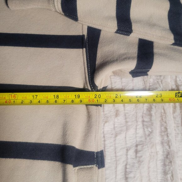 Abercrombie & Fitch Women's Blue & Lt Beige Striped 1/4 Zip Sweatshirt - Size S - Picture 9 of 13